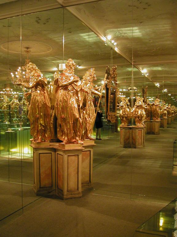 optical-illusion floor-to-ceiling-mirrored room at Melk Abbey in Austria