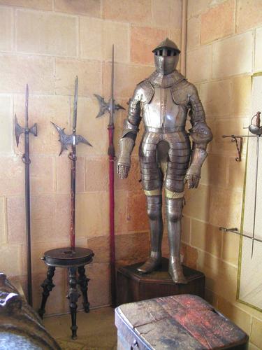 medieval armory display at Alcatraz castle in Segovia, Spain