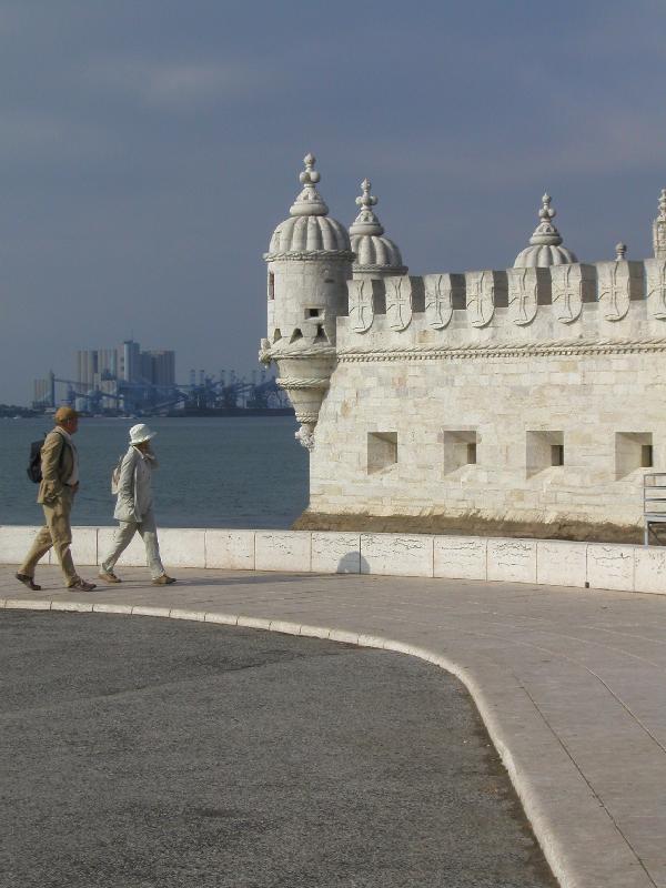 ancient harbor stonework at Lisbon, Portugal