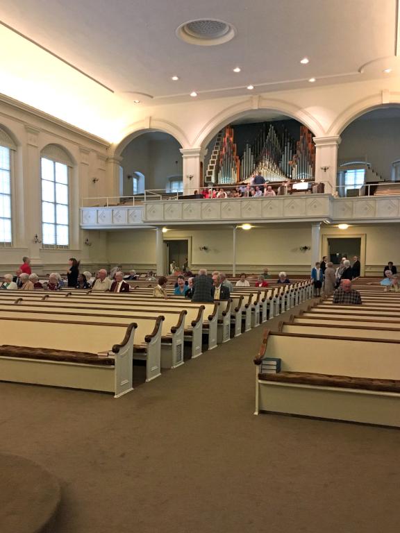 inside of the Central Moravian Church at Bethlehem, Pennsylvania