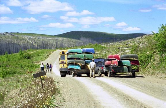 driving to the Bonaventure River in Quebec in June 2001