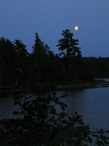 moonrise at Quetico Park in Ontario, Canada, in September 2003