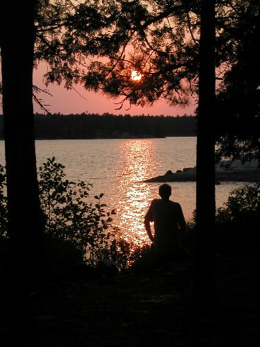 sunset at Quetico Park in Ontario, Canada, in September 2003