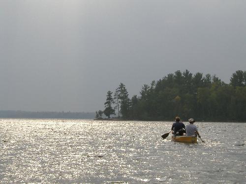 canoers at Quetico Park in Ontario, Canada, in September 2003