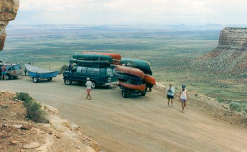 driving to the San Juan River in Utah in May 1992