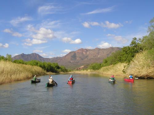 paddling in April 2003 on the Verde River in Arizona