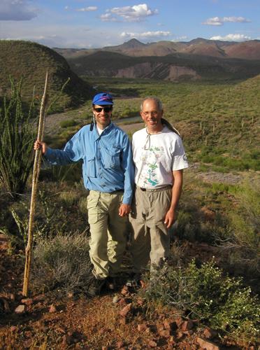 Dave and Fred atop a hill in April near the Verde River in Arizona