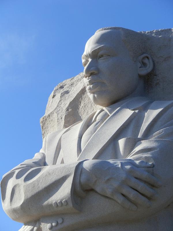 statue top at the new Martin Luther King Jr Memorial in Washington DC