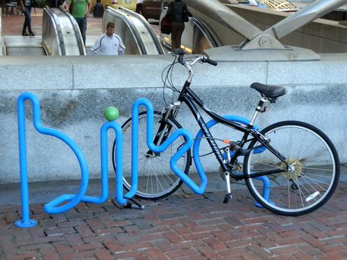 bike rack at the Metro station on Dupont Circle in Washington DC