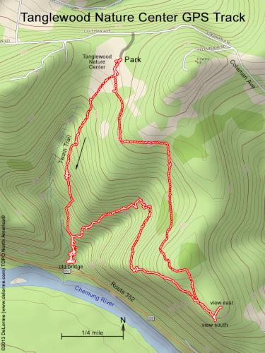 GPS track at Tanglewood Nature Center near Elmira, New York