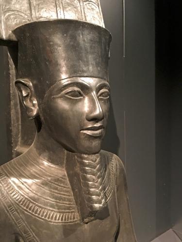 Egyptian statue in a subway station at Paris, France