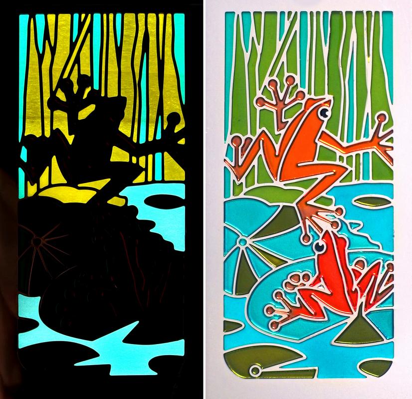 metallic art frog bookmark