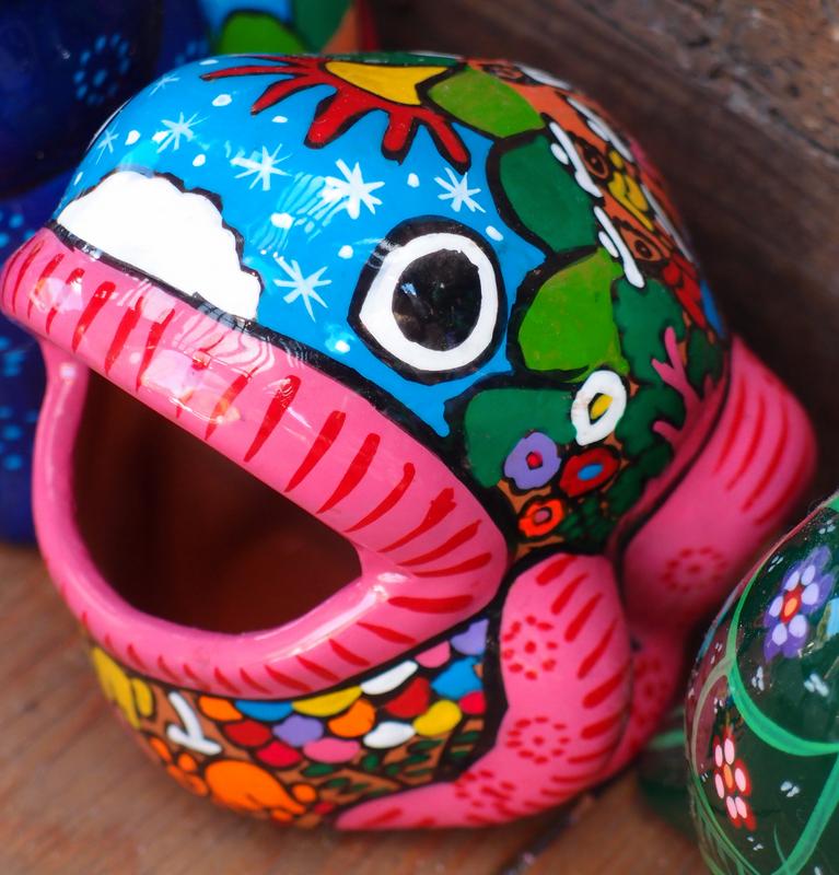 colorful ceramic frog