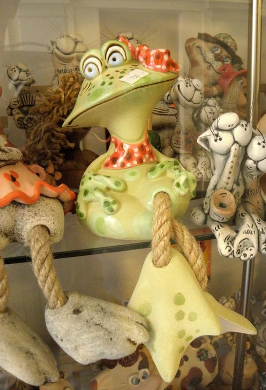 whimsical ceramic frog