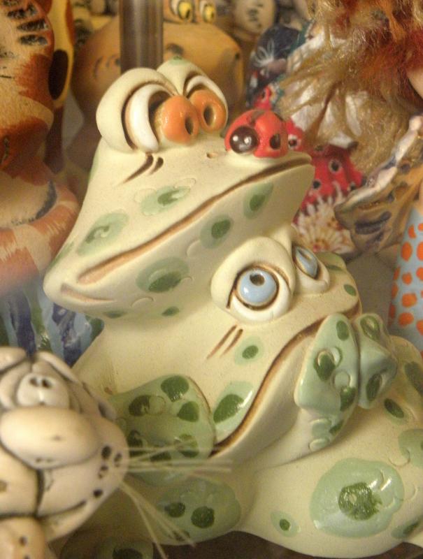 whimsical ceramic frog