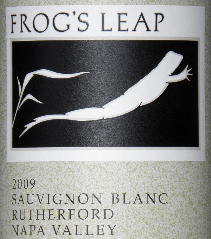 frog-motif wine bottle label