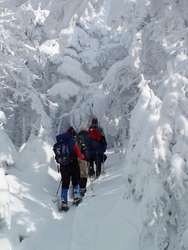 hiking Mount Cabot in winter