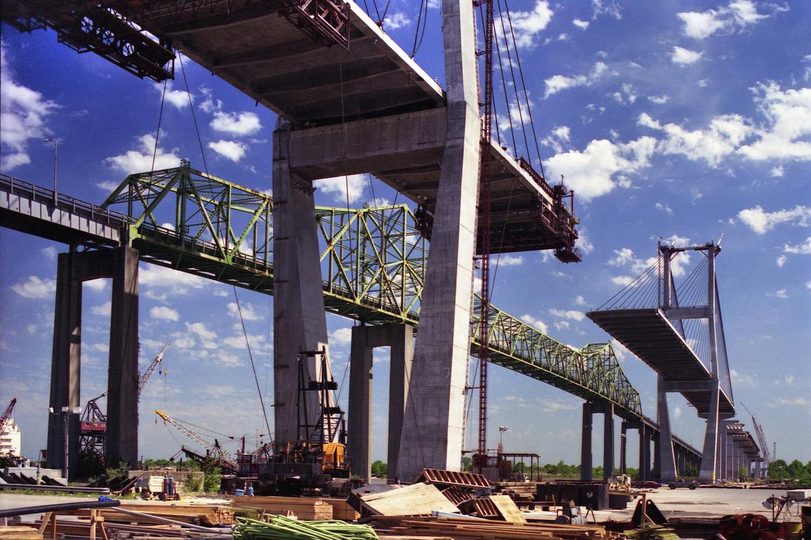 bridge to nowhere (for now) on the Georgia Coast in April 1990