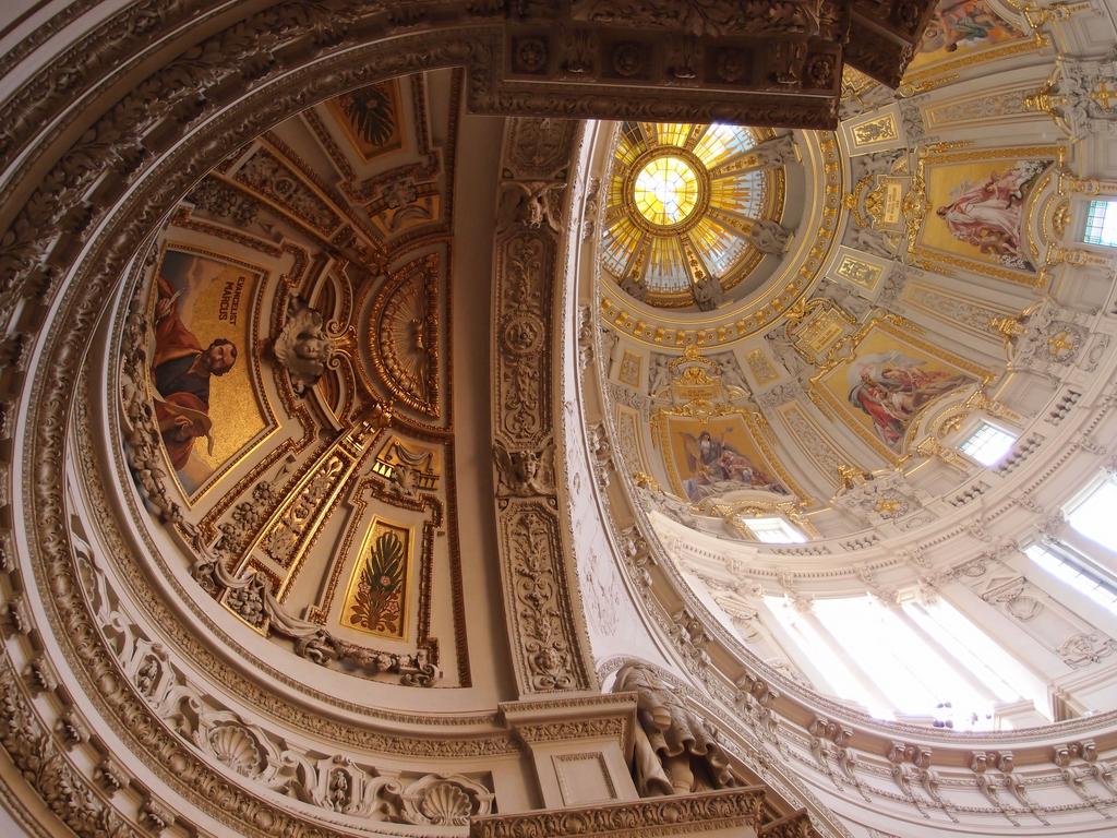 inner view of the vaulted domes within the Berlin Church (Lutheran) in Germany