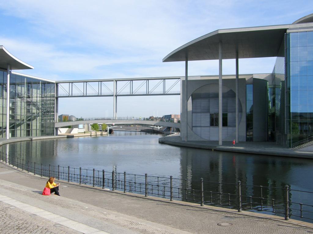 new government buildings along the Spree River at Berlin in Germany