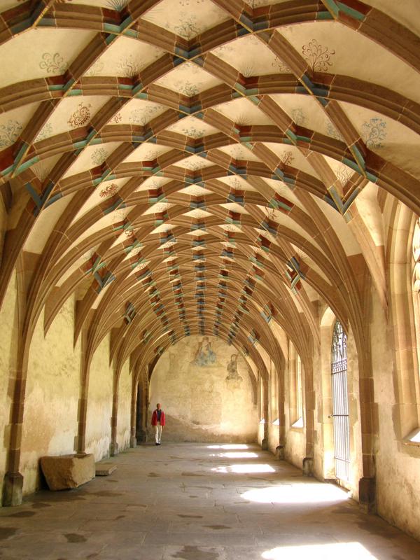 Fred enters one of the cloisters at Maulbronn Monastery in west Germany