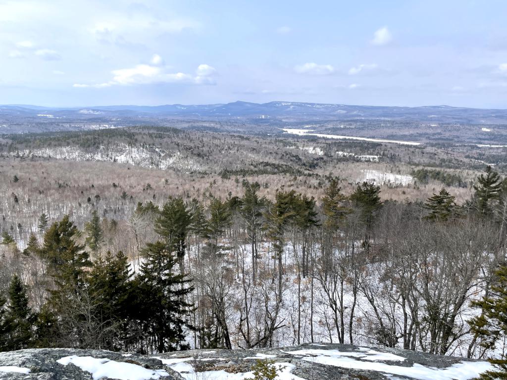 westerly view in March from Aarons Ledge in southwest New Hampshire