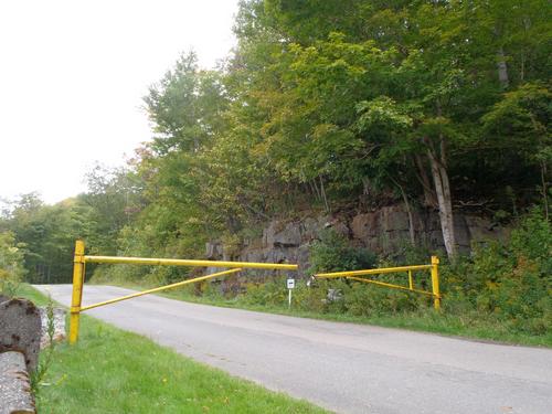 gate across Gulf Link Road on the way to Abeniki Mountain in northern New Hampshire