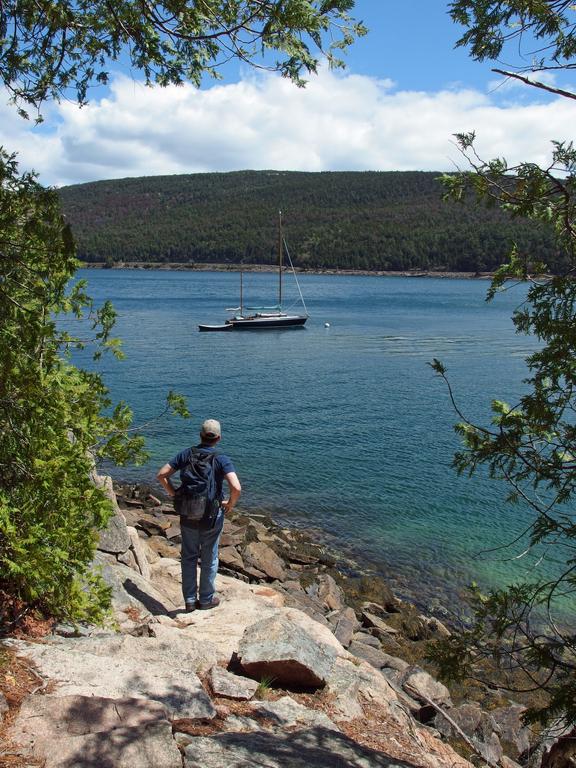 shore view on the trail to Acadia Mountain in Maine