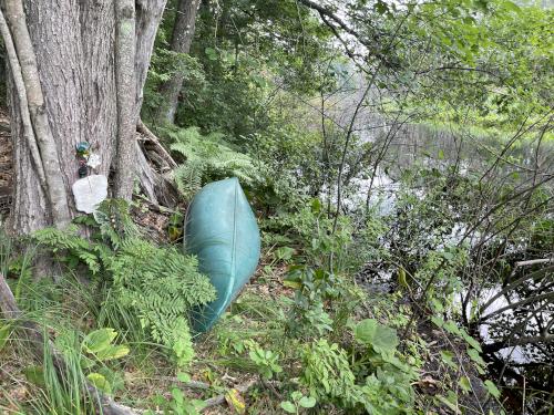 canoe in July at Acker Conservation Land near Westford in northeast MA