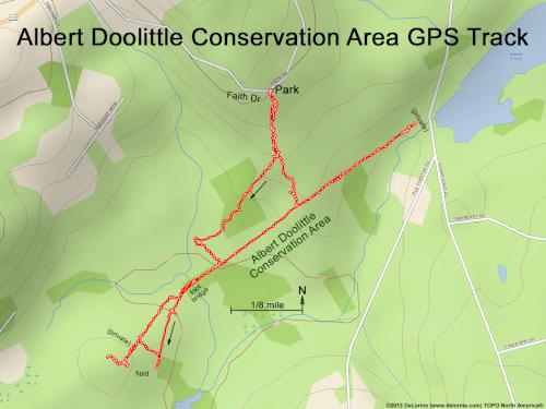 GPS track in October at Albert Doolittle Conservation Area in southern NH