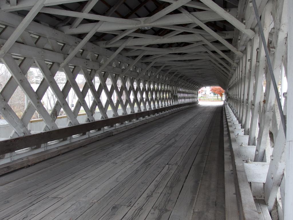 covered bridge crossing the Ashuelot River at the town of Ashuelot beside the Ashuelot River Rail Trail in southwestern New Hampshire