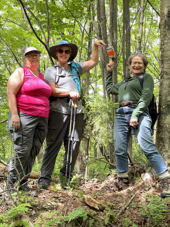 Angie, Gwen and Andee in July atop Shatney Mountain on ATV hikes near Pittsburg in northern New Hampshire