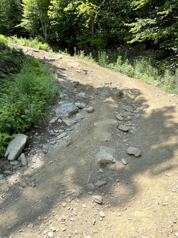 tricky trail in July on ATV hikes near Pittsburg in northern New Hampshire