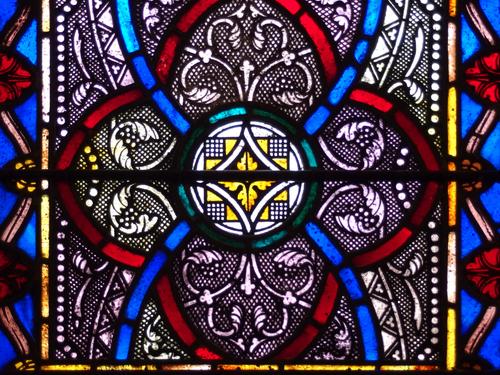 stained-glass window in Story Chapel at Mount Auburn Cemetery in Massachusetts