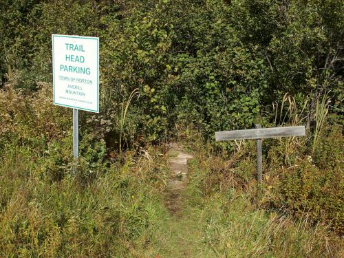 trailhead at Averill Mountain in northeast Vermont