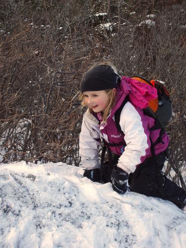 hiker at Artist's Bluff in New Hampshire