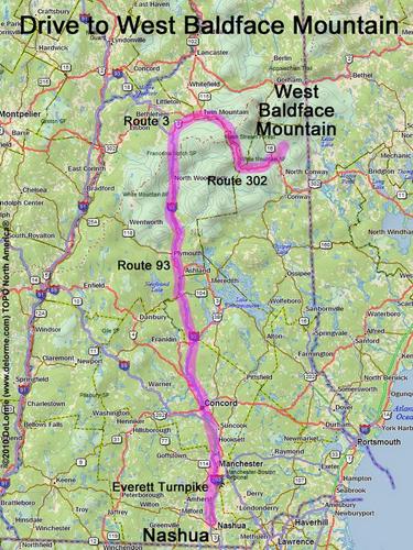 West Baldface Mountain drive route