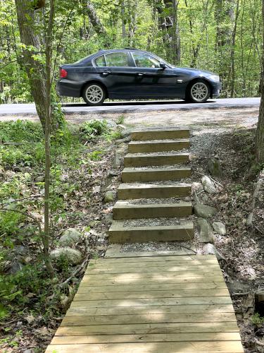 road crossing in May at Balsam Trail in northeast MA