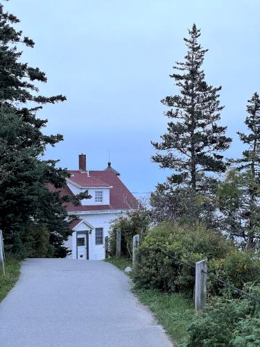 path to Bass Harbor Head Lighthouse in September near Acadia National Park in Maine