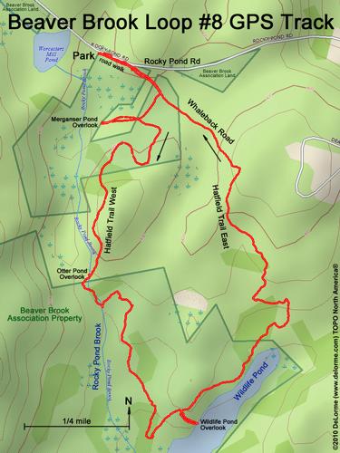 GPS track on Hatfield Loop at Beaver Brook Association in southern New Hampshire