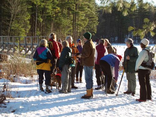 winter hikers at Beaver Brook in New Hampshire