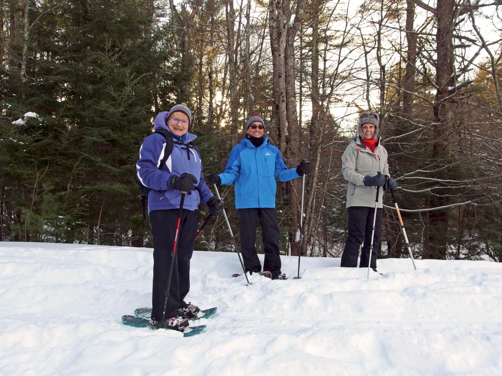 Andee, Cathy and Larry in December at Wildlife Pond at Beaver Brook in southern New Hampshire