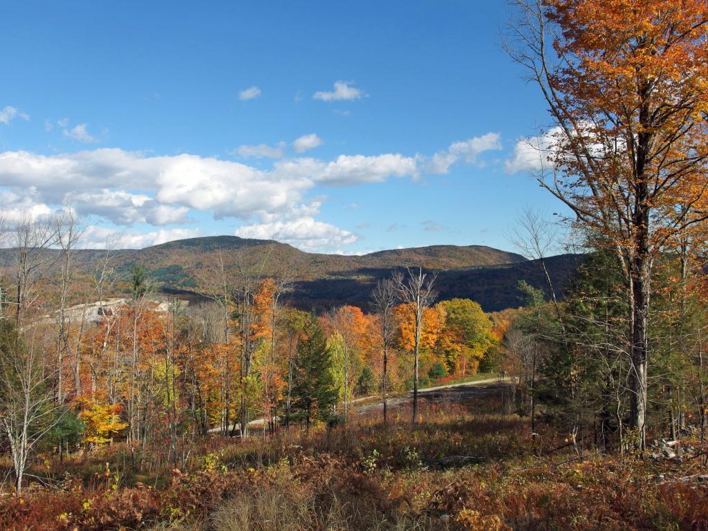 view in October from the shoulder of Bell Mountain in western Maine