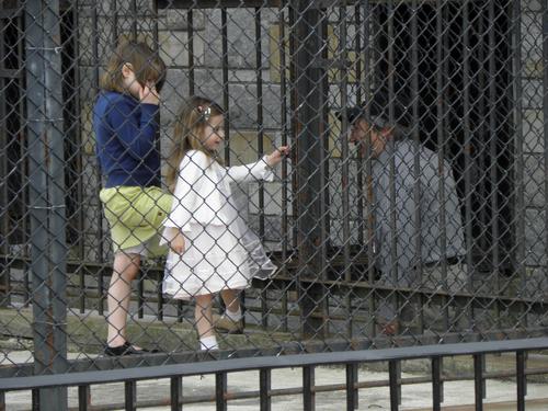 kids inside the Elephant Barn at Benson Park in New Hampshire