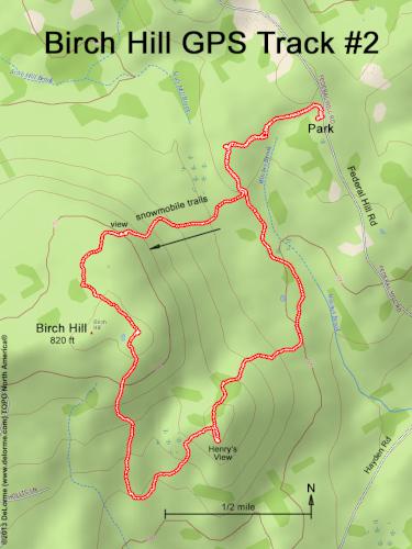 GPS track on Birch Hill in southern New Hampshire