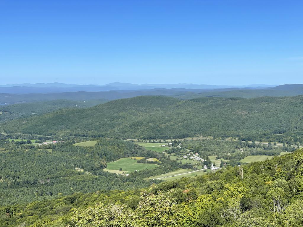 view west in September from Bird Mountain in southern Vermont