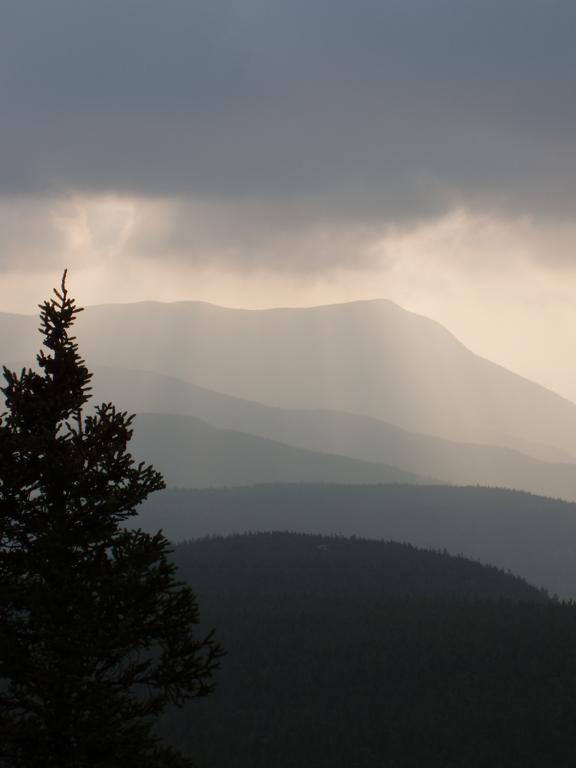 gray view at night near Mount Bond in the White Mountains of New Hampshire