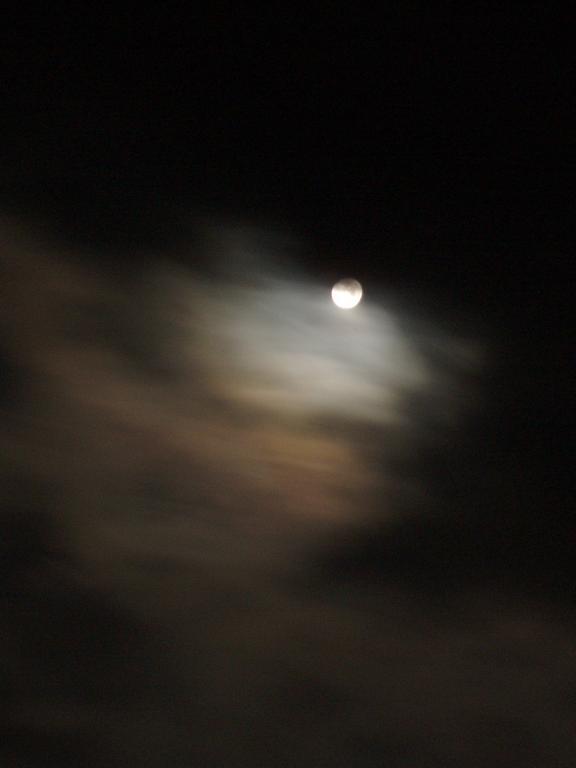 obscured moon as seen from Mount Bond in New Hampshire