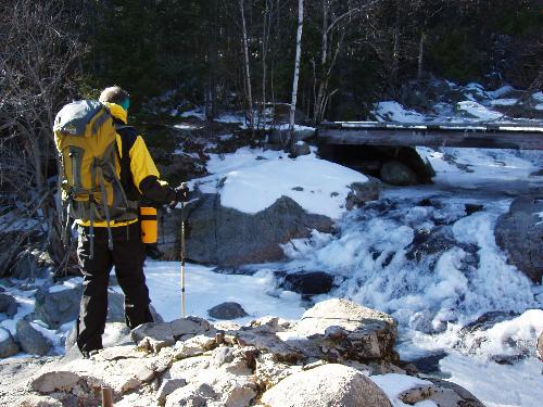 Cutler River waterfall on the way to Boott Spur in New Hampshire