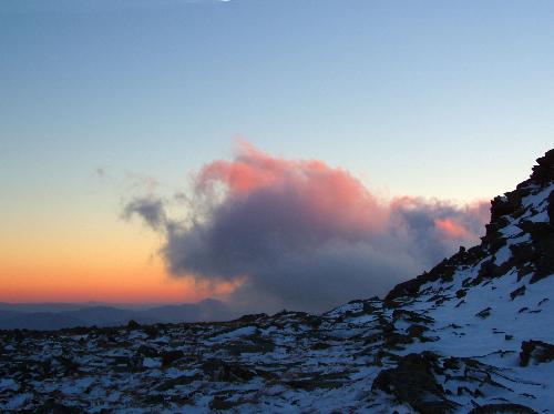 sunset on Boott Spur in New Hampshire